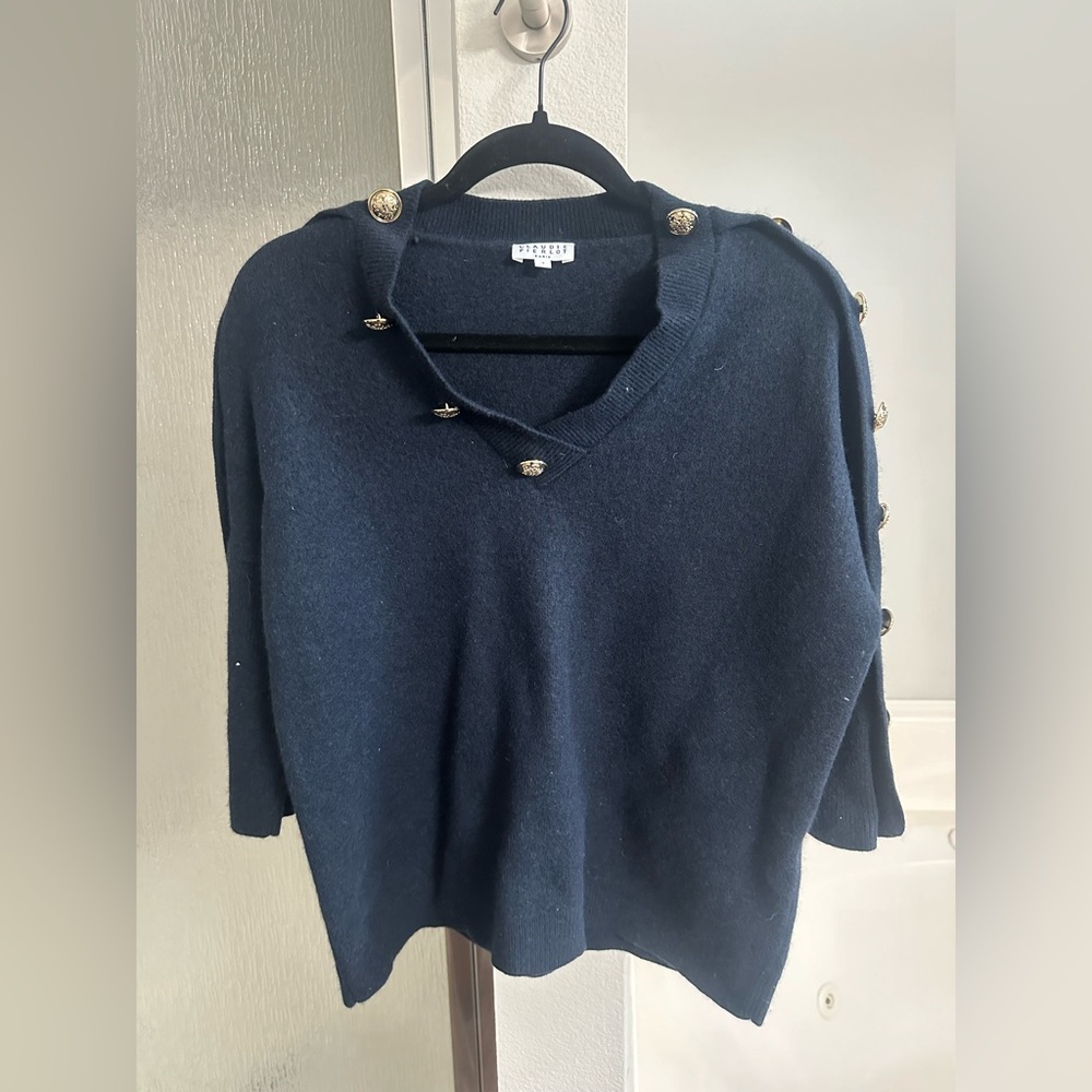 Navy Claudie Pierlot sweater from Harrod’s